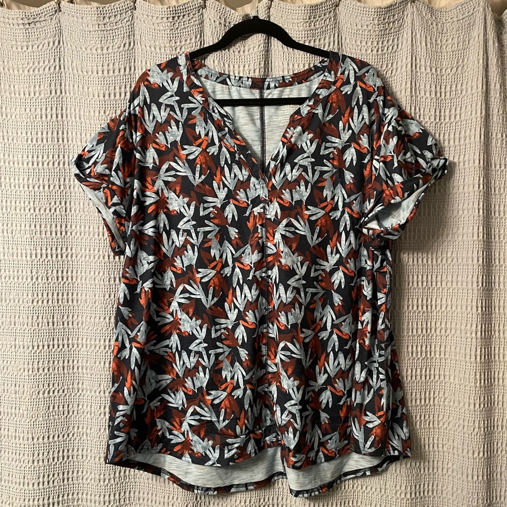 NWOT L.L. Bean Women's Floral Top 3X Plus